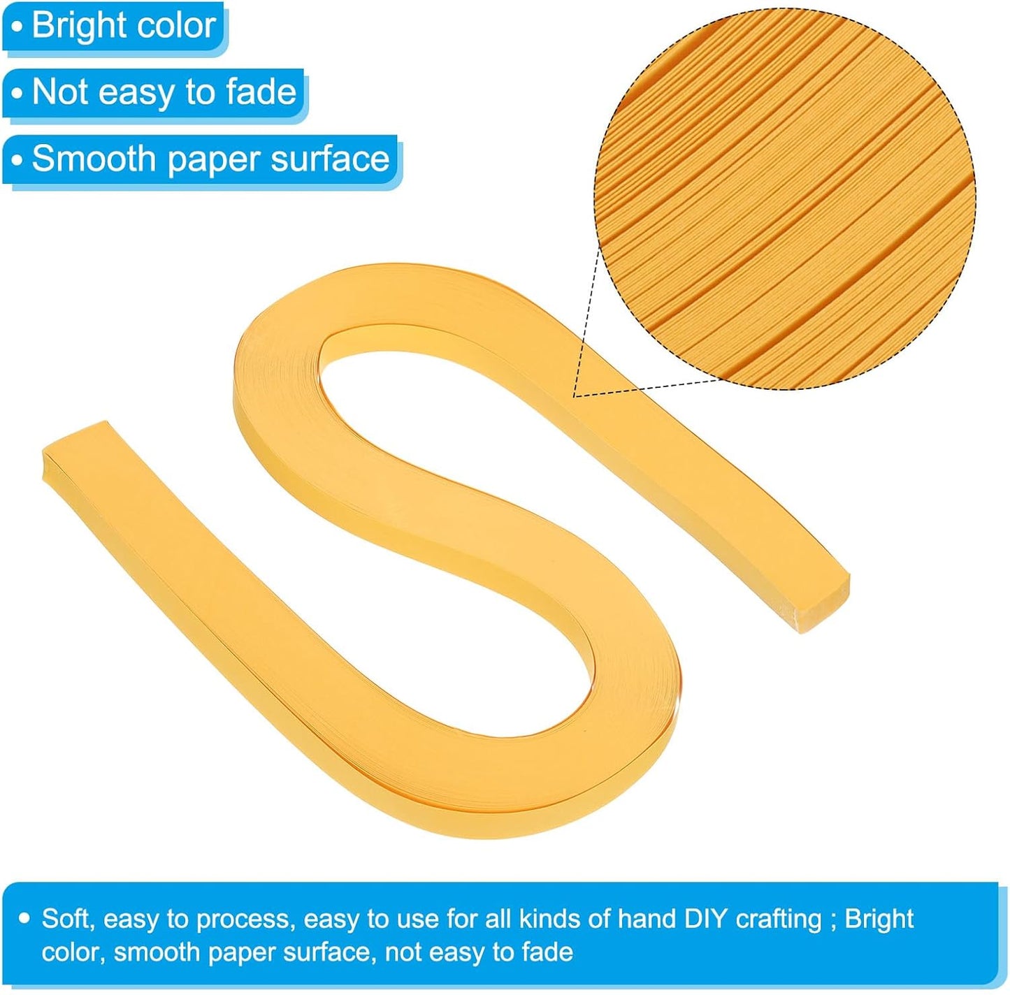 PATIKIL 360pcs Quilling Paper Strips Paper Flowers Quilling Kits 3/8"(10mm) Origami Paper for Adults Beginner Art Craft, 21"(54cm) Lemon Yellow