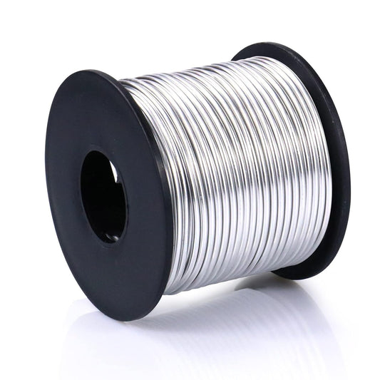 Aluminum Craft Wire, 32.8 Feet 3.0 mm/ 8 Gauge Silver Bendable Soft Metal Aluminum Wire Roll Bulk for DIY Crafts Sculpting Jewelry Making
