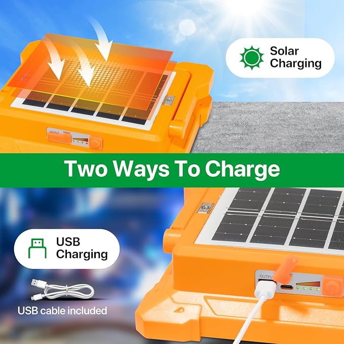 Portable LED Work Solar Light - 300W LED Rechargeable Work Light 22000mAh Solar Camping Lights, Magnetic Worklight Portable Flood Lights with Stand for Mechanic Camping Fishing Car Repair