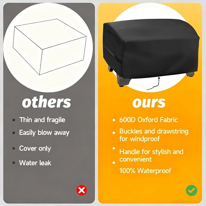 Tabletop Grill Cover for Cuisinart CPG-256 & CGG-306 Portable Electric Smoker, 8-in-1 Portable Wood Pellet Grill Cover for NXR 3 Burner Gas Grill, Waterproof Dustproof Cover for Grill Smoker