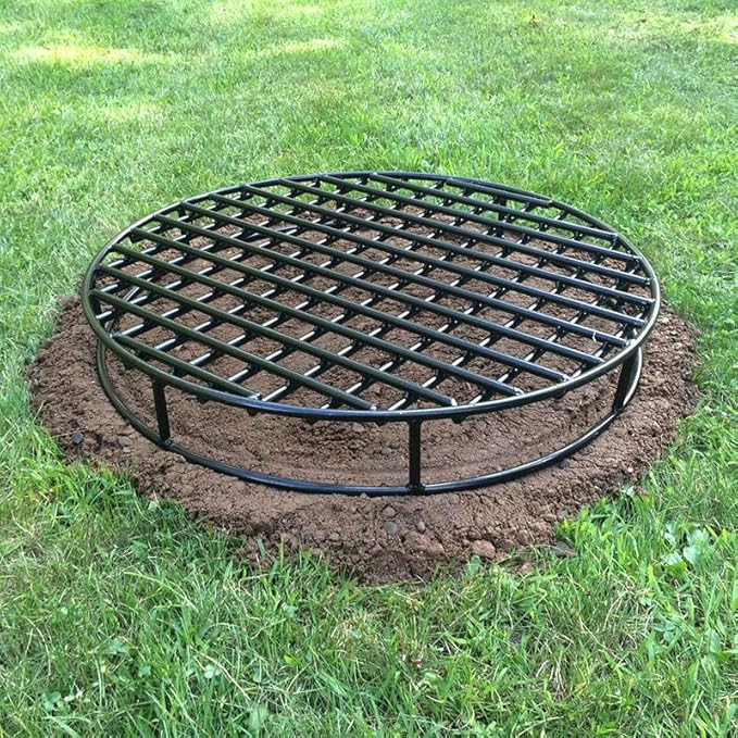 Walden Backyards Round Fire Pit Grate - High Temperature Heavy Duty Steel Above Ground Firegrate for Outdoor Pits and Campfire - 24”