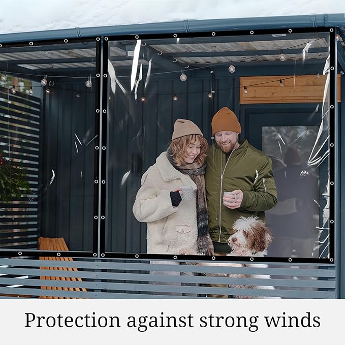 Covers & all Clear Tarps Made of Waterproof & Tear Resistant Vinyl Coated PVC Material, 18 oz, 560 GSM 20 mil Tarpaulin (7' H x 10' W Feet)