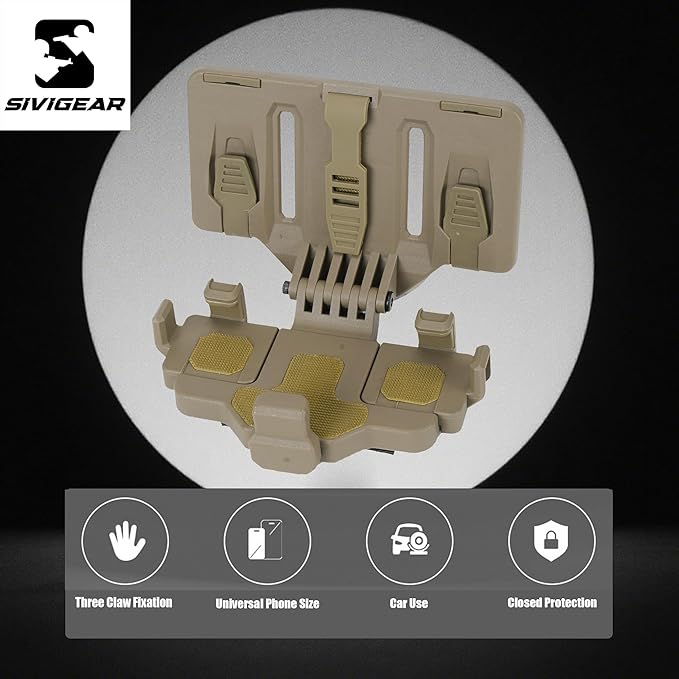 Tactical Phone Holder Available in Full Size Plate Carrier Phone Mount Adjust Nylon Molle Phones Holder for Tactical,Car,Office (Coyote Brown)