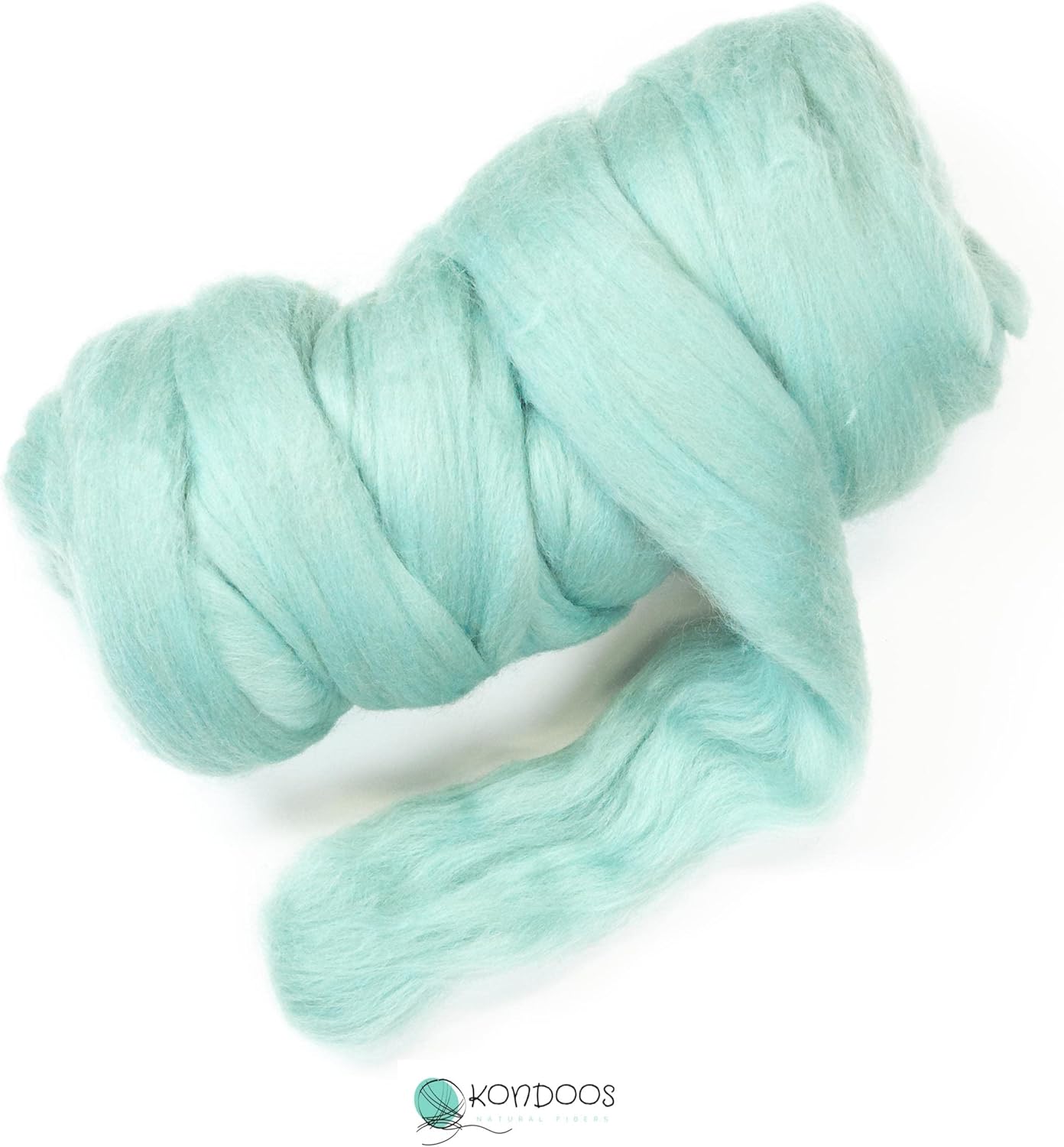Colored Natural Wool roving, 8 OZ. Best Wool for Needle Felting, Wet Felting, handcrafts and Spinning. (Acqua)