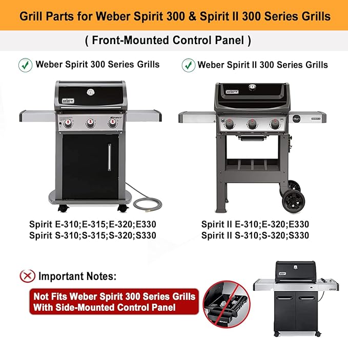 17.5" Grill Grates for Weber Spirit E310 E320 & Spirit II E310 E320 Grills;304 Stainless Steel Grates for Weber Genesis Gold & Silver Grills;Weber Grill Grates 7639; Weber Grill Grids