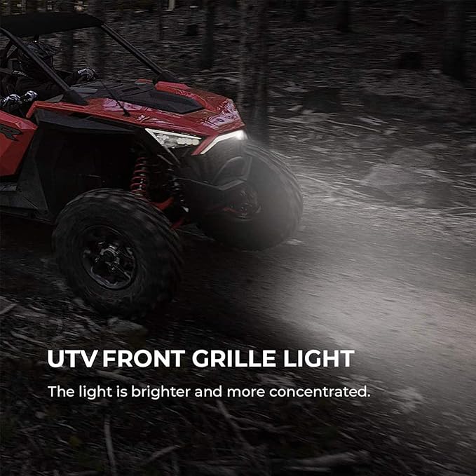 KEMIMOTO PRO XP Light Compatible with Polaris RZR PRO XP/R/Turbo R 2020-2024, LED Fang Front Accent Light ABS Easy Installation IP67 Waterproof #2884346