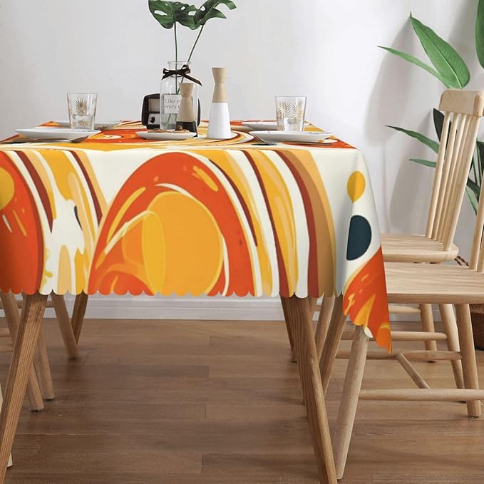 Rectangle Table Cloth Cake Pattern Waterproof Tablecloth 54 x 72 in Washable Table Cover for Home Kitchen Wedding Dining