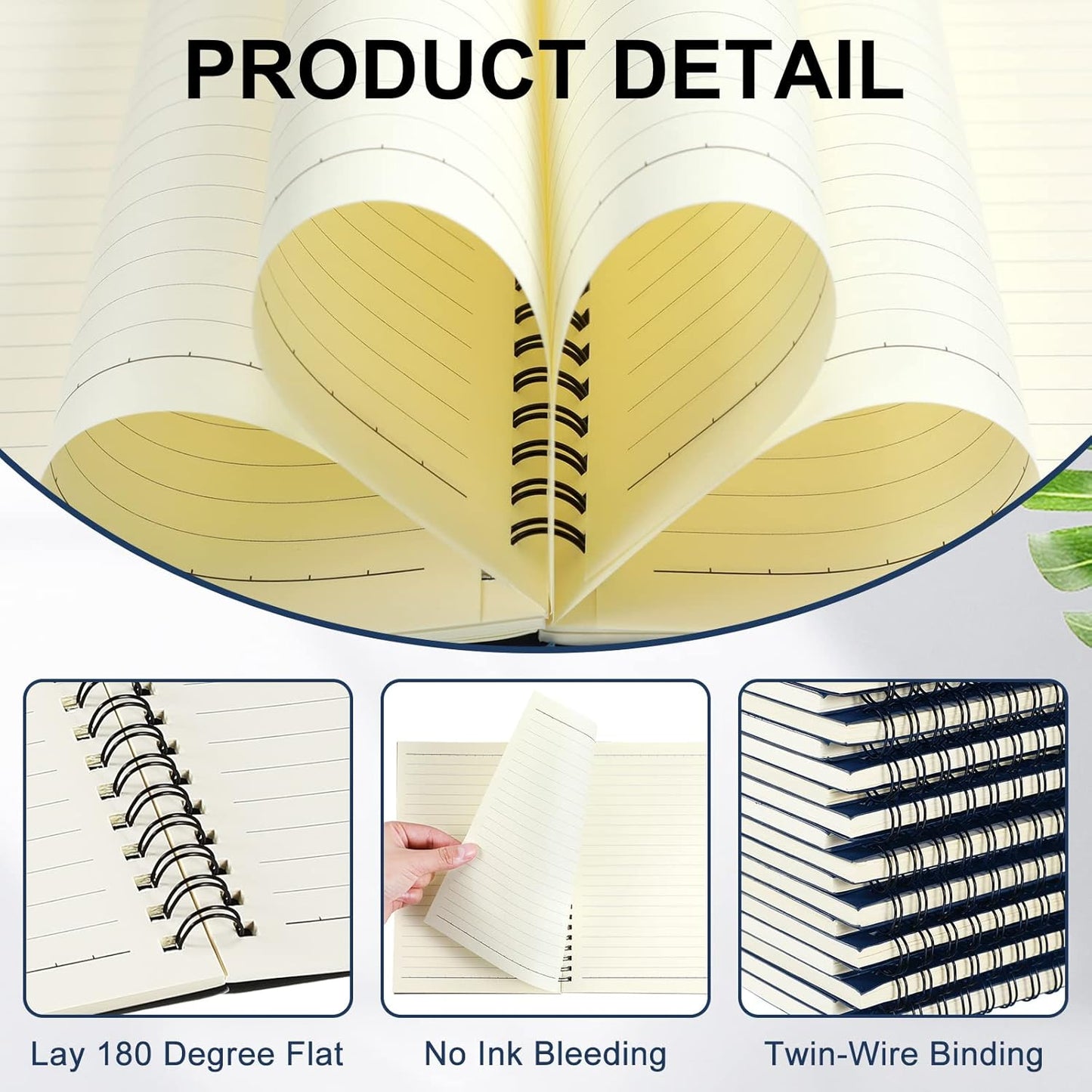 Yahenda 18 Pcs Spiral Notebook Bulk A5 Journal Lined 8.3'' x 5.5'' Writing Composition Paper Small Notepad Subject Notebook for Students Office Business Back to School Supplies (Deep Blue)