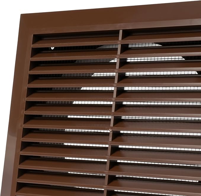 Brown 6" Inch Ventilation Grille - Inside/Outside use - (Flange 5.9"Ø/Cover 8"x8") - Air Vent Louver - Exhaust Hood - Available 3 Sizes / 4 Colors.