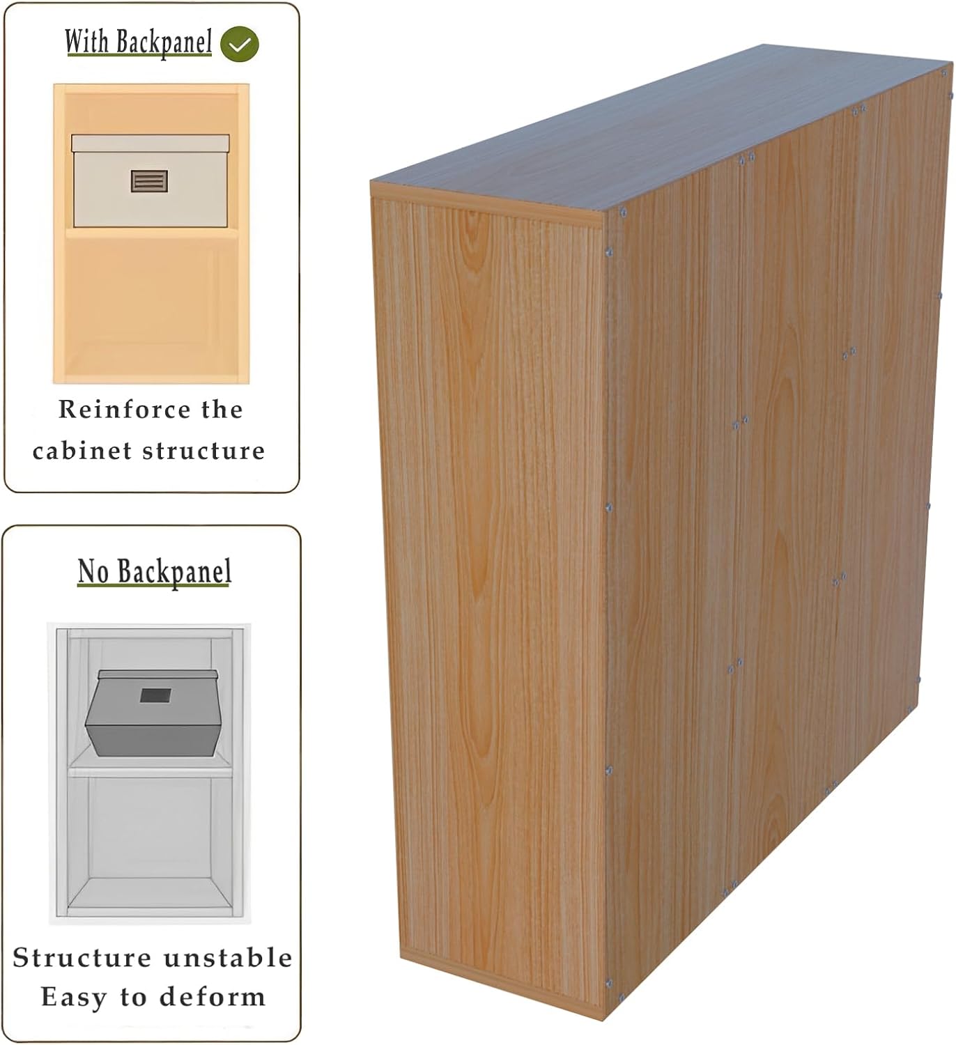 9-Cube Storage Shelf Bookcase - Wooden 3-Tier Floor Standing Open Bookshelf for Home and Office, Display Cabinet, Oak
