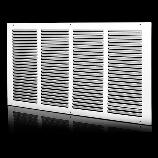 24x12 Return Air Grille (Duct Opening Size), Air Return Vent Cover, AC Vent Cover, Cold Air Return Vent Cover, Flat Return Air Grilles, Outer Dimensions:25.75"W x 13.75"H (24"W x 12"H, Duct Opening)