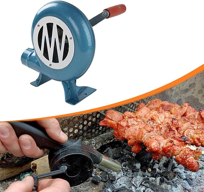 Air Blower Fire Blower Hand Cranked Fan Portable for Grill BBQ Outdoor Cooking Accessories