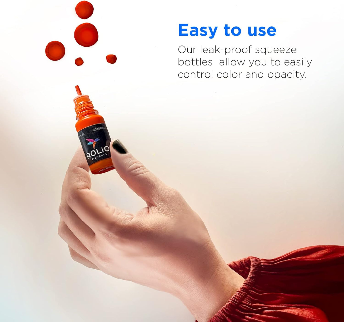 Rolio Pigments Resin Liquid Pigment Transparent Colors - 24 Vibrant Colors for Epoxy Resin, 3D Printer, Jewelry Making, Paint, Art Works, DIY Crafts - 0.33 oz/10 ml Each