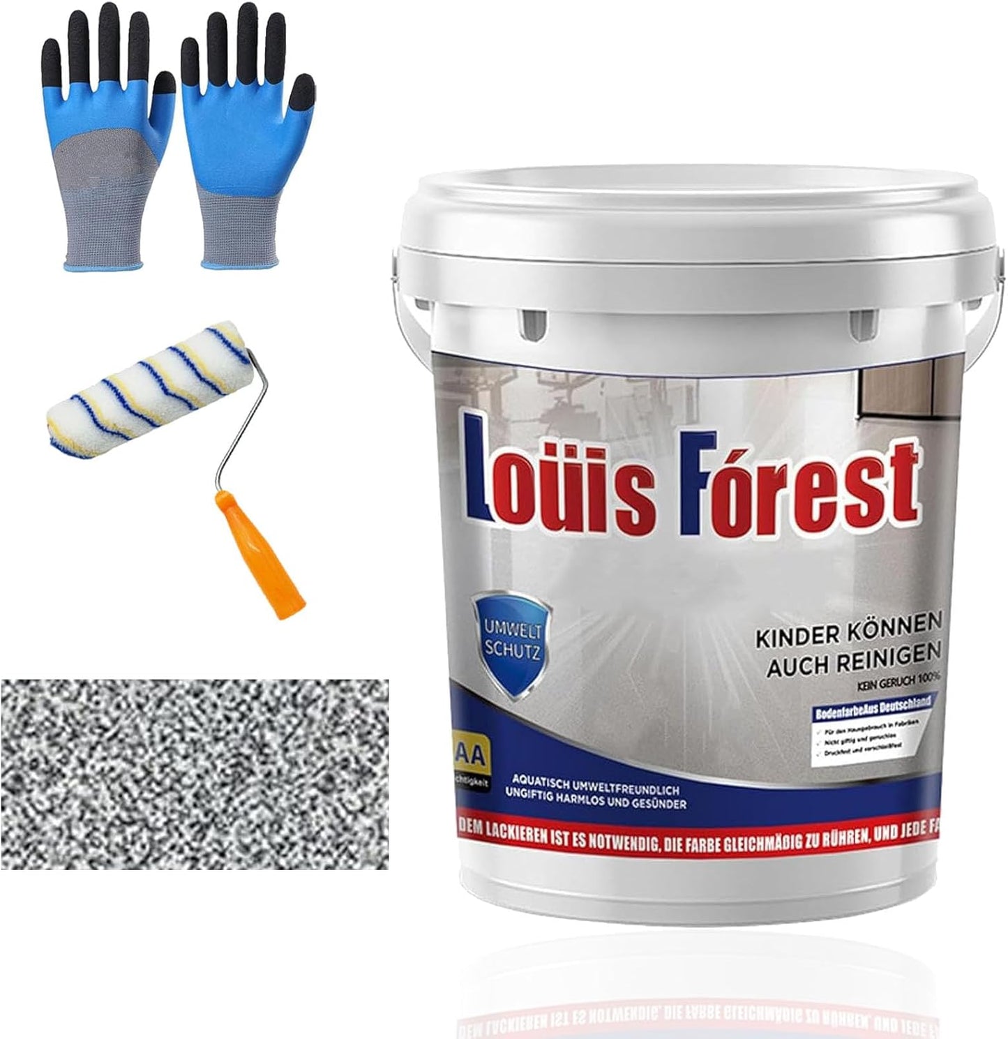 Louis Forest Epoxy Floor Paint, High-Gloss Marble Effect Coating, Epoxy Colored Sand Floor Paint, Wear-Resistant and Non-Slip for Indoor Outdoor (0.5KG-Sea gray)