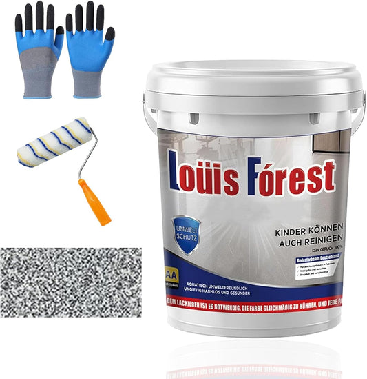 Louis Forest Epoxy Floor Paint, High-Gloss Marble Effect Coating, Epoxy Colored Sand Floor Paint, Wear-Resistant and Non-Slip for Indoor Outdoor (0.5KG-Sea gray)