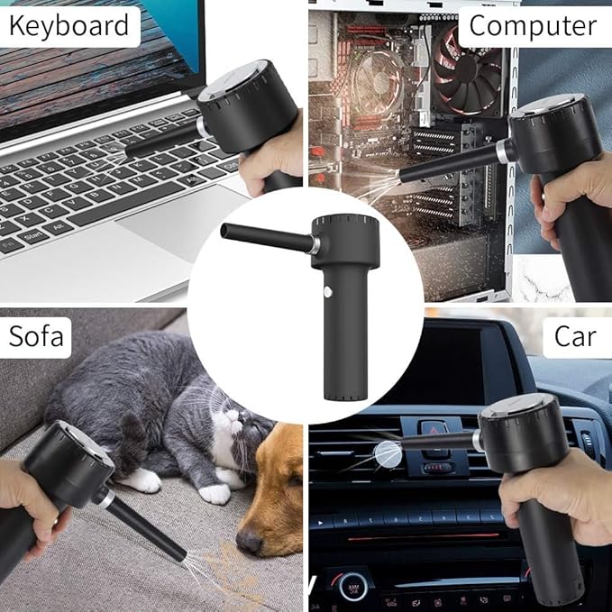 Electric Air Duster, Compressed Air Duster, Portable 45000 RPM Cordless Dust Blower, 6000mAh Battery Air Can Duster, Powerful Computer Keyboard Cleaning Air Spray