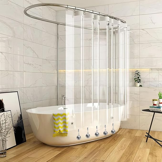 8 Pack Shower Curtain Weights, Prevent Curtain Liner from Blowing Around, Stainless Steel Shower Liner Weights Clip Down Curtain, Garden Flags Tablecloth