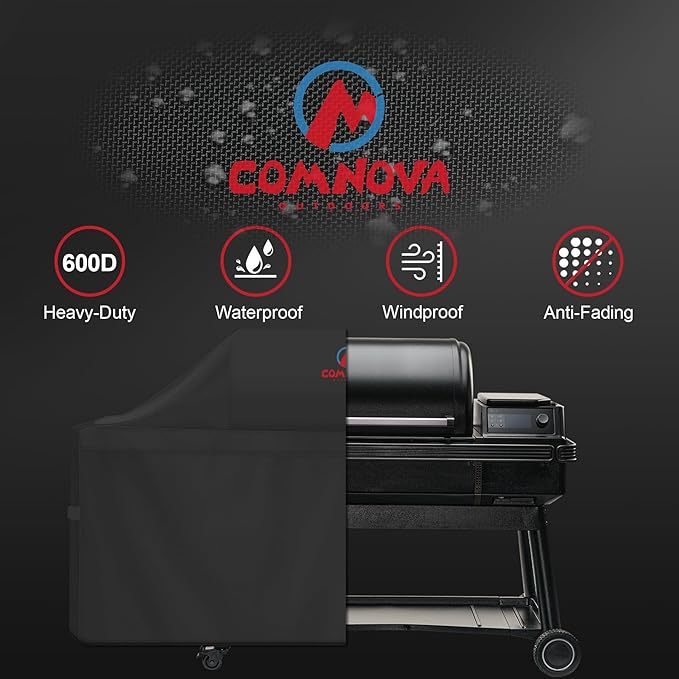 Comnova Grill Cover for Traeger Ironwood XL - Premium Wood Pellet Smoker Cover for Traeger Waterproof & Heavy Duty, 600D Pellet BBQ Cover Accessory for Treager Ironwood XL Grills (BAC647)