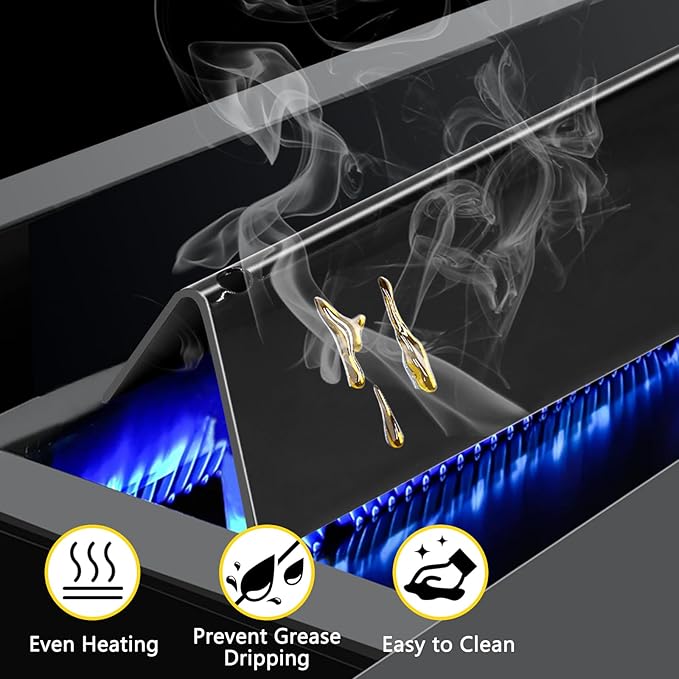 Grill Parts for Weber Genesis 300 Series Grills with Front Control Knob, Genesis E310 E320 E330 S310 S320 S330, 7620 Flavorizer Bars 65505 Heat Deflectors and 62752 Burner Tubes
