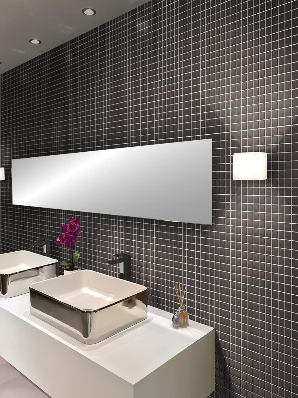 1"x1" Ash Gray Matte Finished Glass Mosaic Tile (9.67 Sq ft- Box of 10 Sheets)