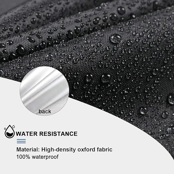Kingling Patio Furniture Covers Waterproof, Round Patio Table Cover 90 inch Heavy Duty Outdoor Table Cover for Dining & Coffee Table Chair Set, Firepit Table All Weather Resistant Black- 90''D x43''H