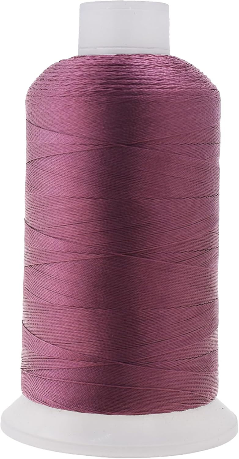 Mandala Crafts Mauve Heavy Duty Thread -1500 Yds Tex 90 Thread for Sewing Drapery Jeans Leather Hair - Bonded Polyester for Outdoor Marine Upholstery