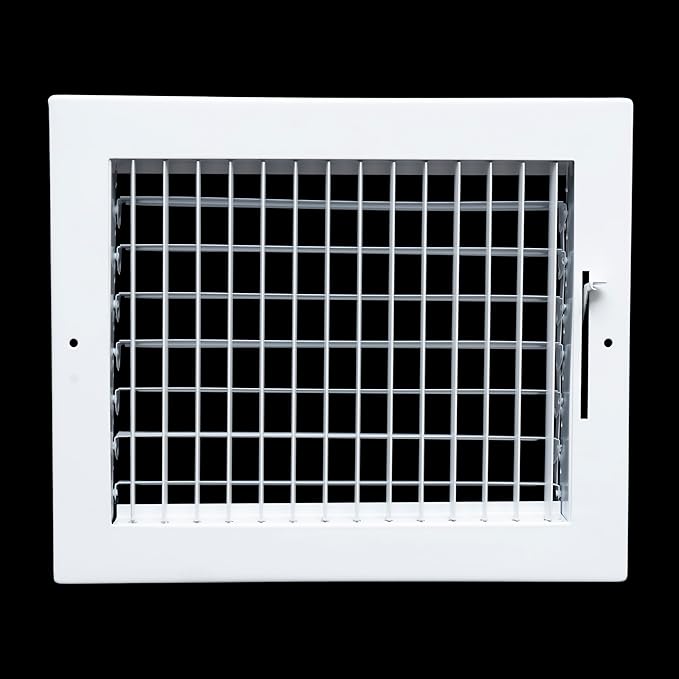 Fits 10x8 Duct Opening Steel Adjustable Air Supply Grille by Handua | Register Vent Cover Grill for Sidewall and Ceiling | White | Outer Dimensions: 11.75" X 9.75"
