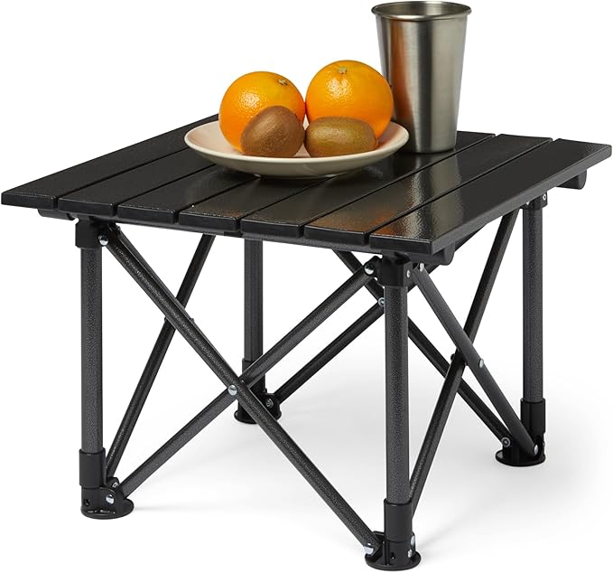 Amazon Basics Camping Table, Small, Folding, Camping Essentials, Black