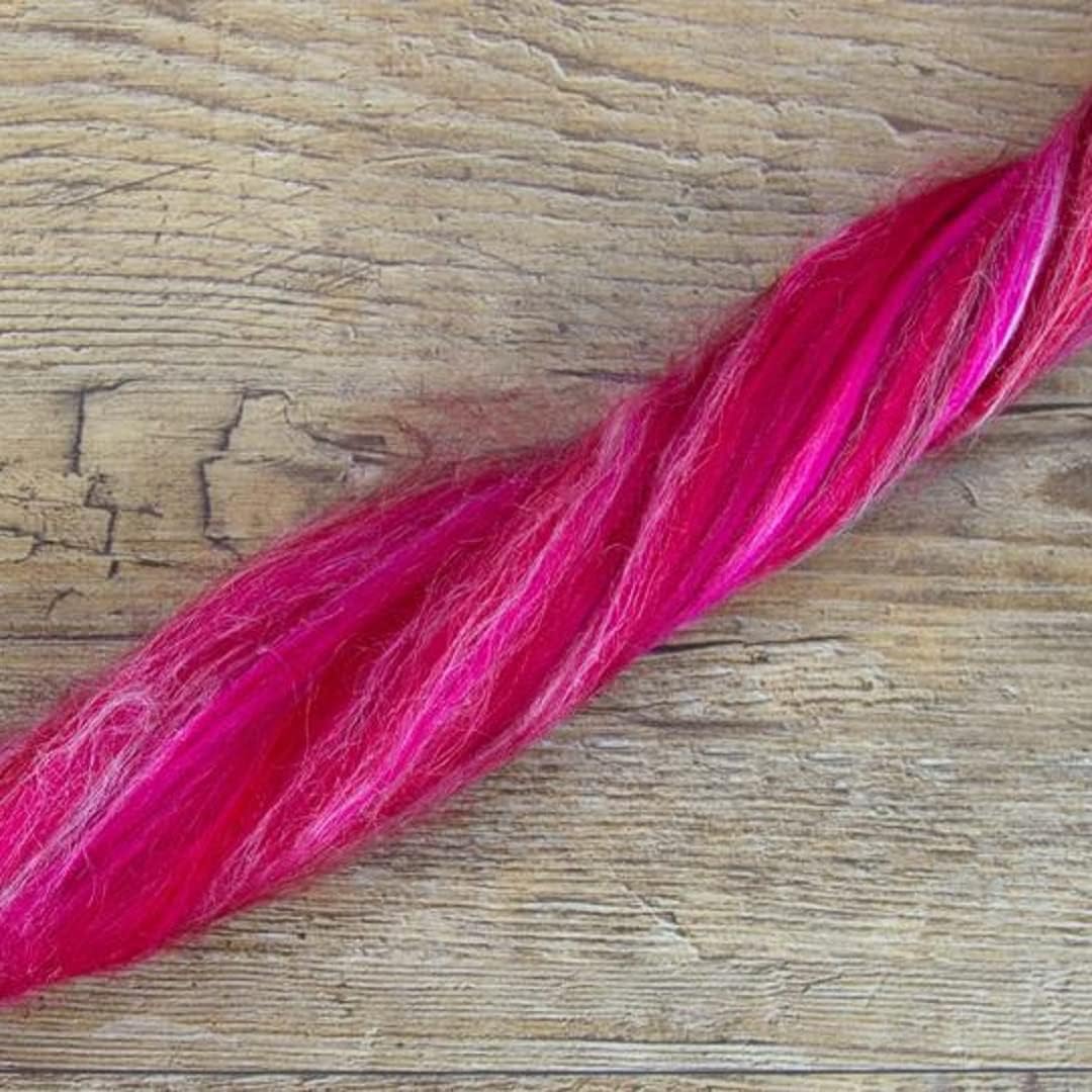 Revolution Fibers – Constellation Range Roving (8 Ounces) | Multicolored Tonal Blend of 70% Dyed Merino and 30% Tussah Silk Combed Top | Soft Fiber for Felting, Spinning, Knitting (Aries Pink)