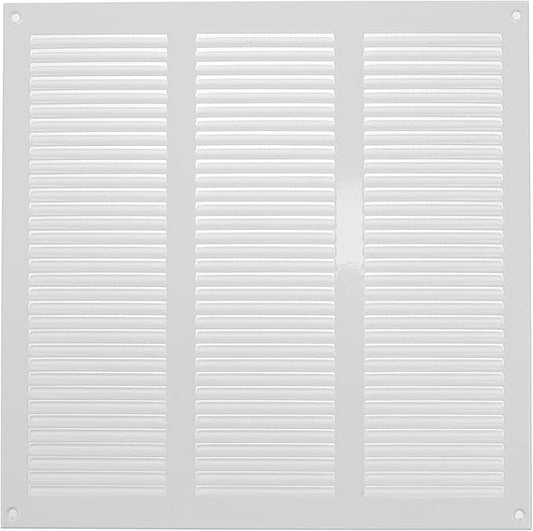 Repa Market 12x12 Inch Air Vent Cover/White Galvanized Steel Louvered Grill Cover with Mesh Screen/Wall or Ceiling Vent/Durable Flush Mount HVAC Register for Indoor and Outdoor Ventilation