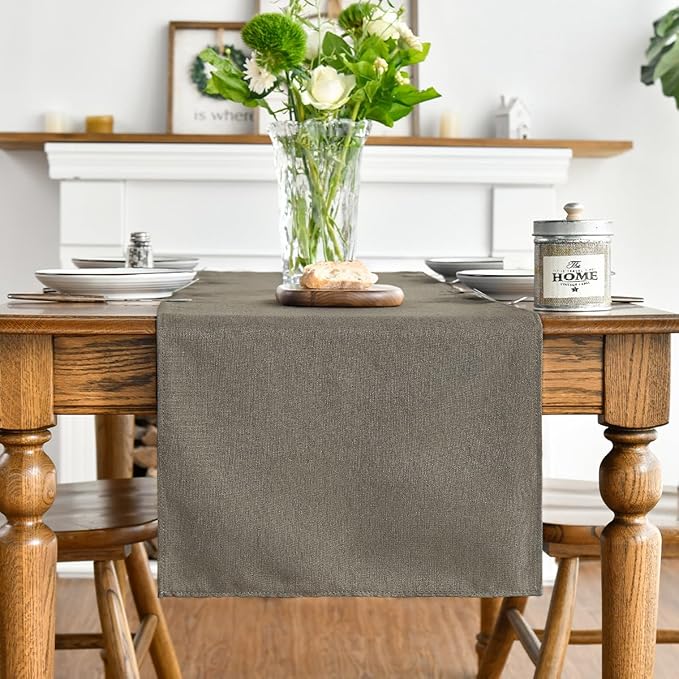 Artoid Mode Coffee Brown Table Runner, Seasonal Fall Washable Kitchen Dining Table Decoration for Home Party Decor 13x72 Inch