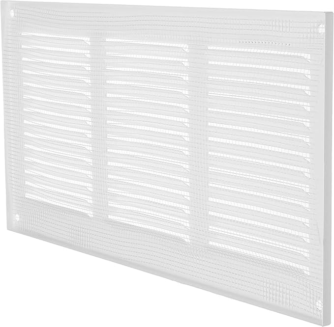 Repa Market 2-Pack 12x6 Inch Air Vent Cover/White Galvanized Steel Louvered Grill Cover with Mesh Screen/Wall or Ceiling Vent/Durable Flush Mount HVAC Register for Indoor and Outdoor Ventilation