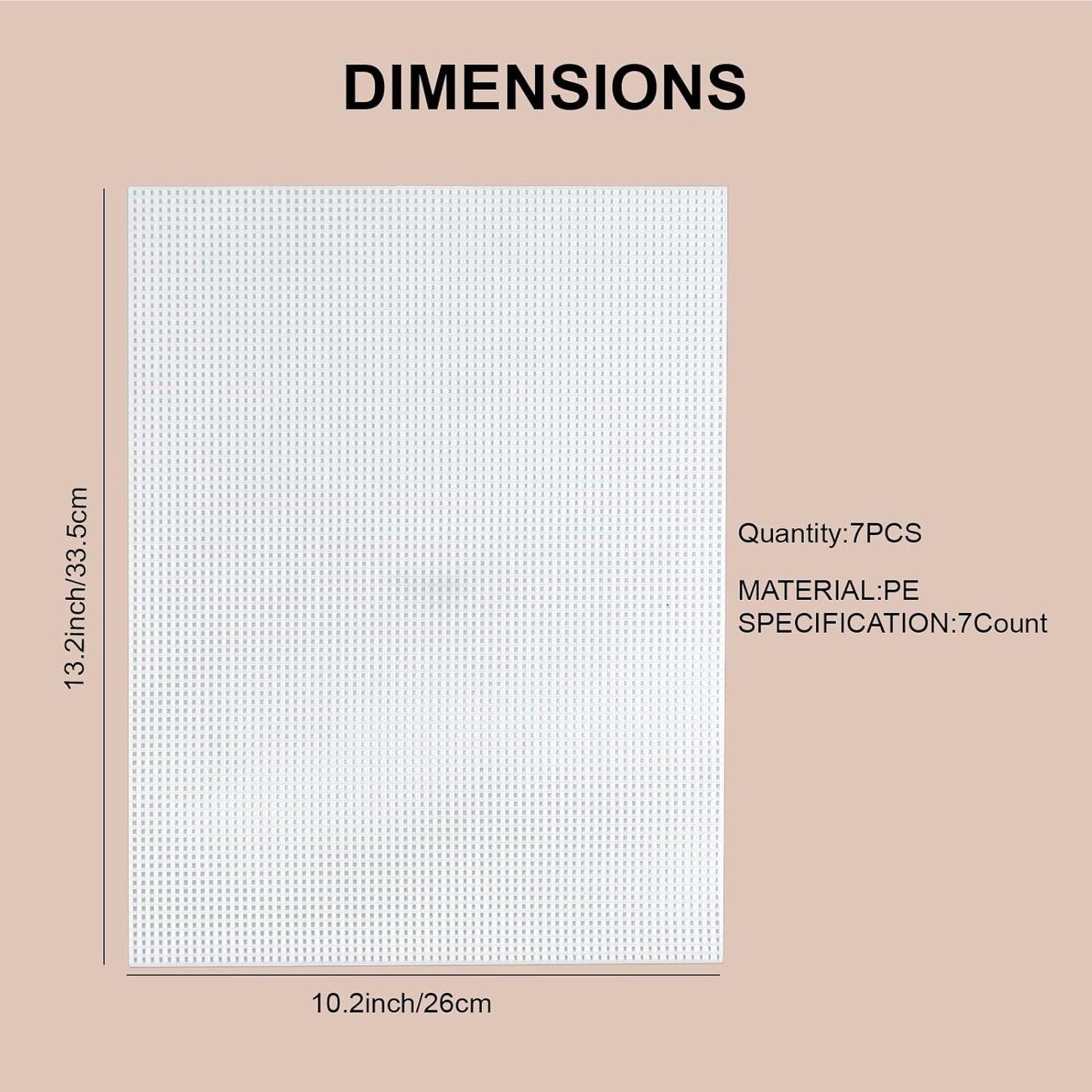Pllieay 10PCS 7 Count Plastic Canvas Sheets, 10.2x13.2 inch Plastic Mesh, Eye Mesh for Embroidery, Acrylic Yarn Crafting, Knit and Crochet Projects, Make Aquarium Dividers(with 5Pcs Weaving Needles)