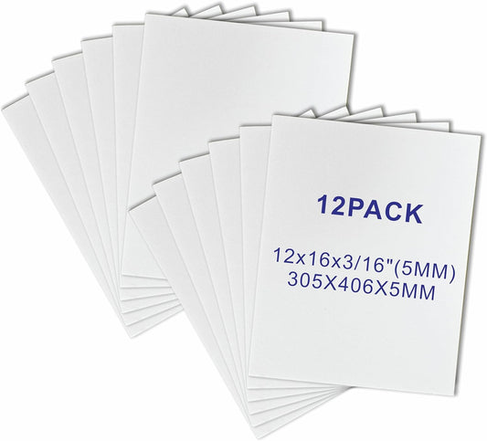 12 Pack Foam Core Board, ZJCEASER 12 x 16 White Poster Board, 3/16" Thickness Sign Board Craft Foam Sheet for Signboards, School Projects, University Displays, College Events, Arts & Crafts, Framing