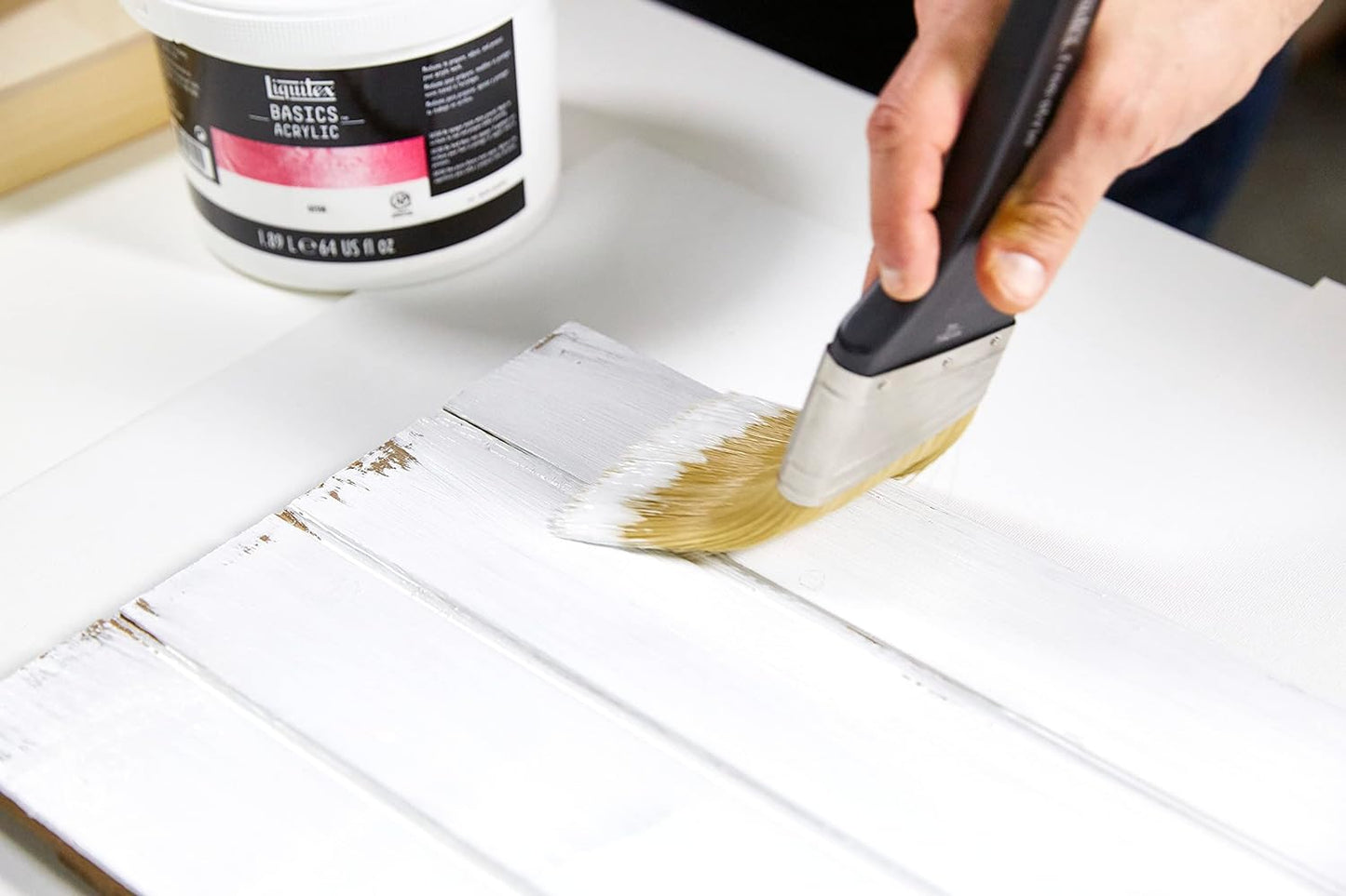 Liquitex BASICS Gesso Surface Prep Medium, 3.78L (128-oz) Tub, White