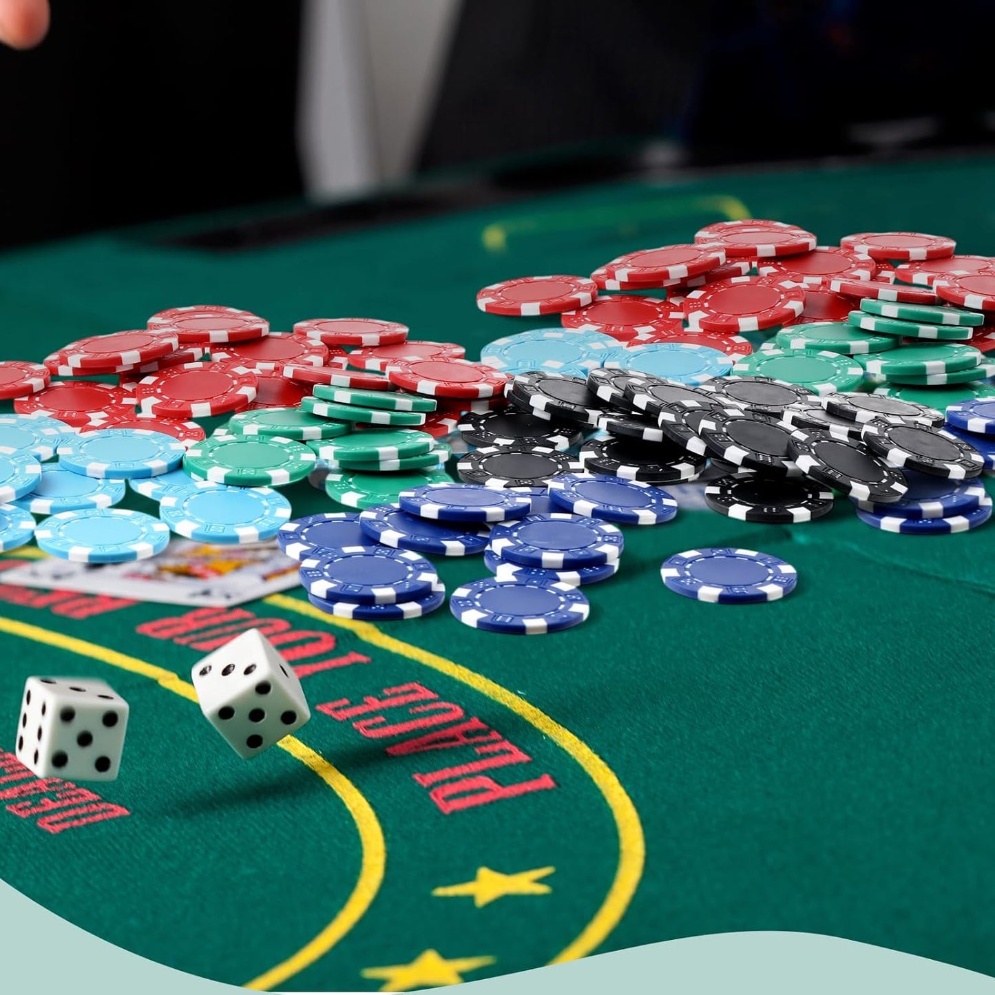 100 Pcs 11.5 Gram Poker Chips ABS Monte Carlo, 40 mm Bingo Chips Tokens Markers Blank Counting Bulk for Blackjack, and Card Night Poker Games