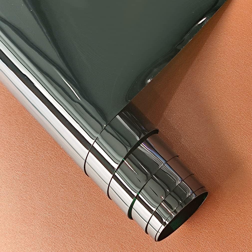 HYANG Blackish Green Solid Colors Transparent PVC Super Clear Holographic Vinyl 1 Roll 12" x 47" (30cm x 120cm) for DIY Bows Earrings Bags DIY Crafts Making