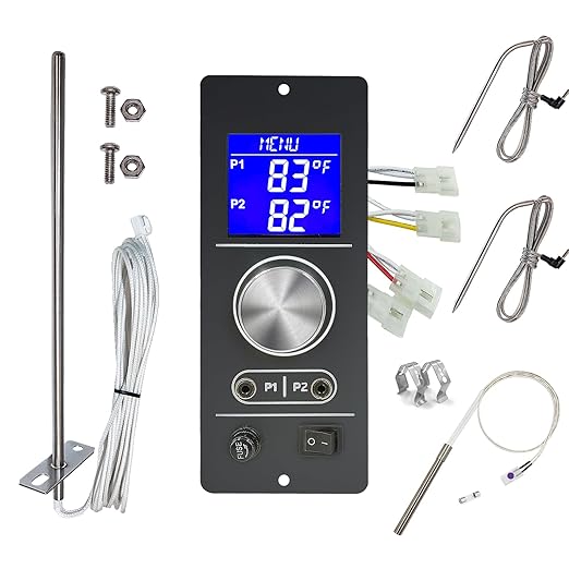 Non-WiFi PID Controller Full Kit with Igniter, RTD & 2 Meat Probes for Camp Chef Gen 2 Retro Fit Grills | Fits Pursuit 20, SG24, SG30, SGX, DLX, XT, Woodwind Classic (Not for XXL Vertical)