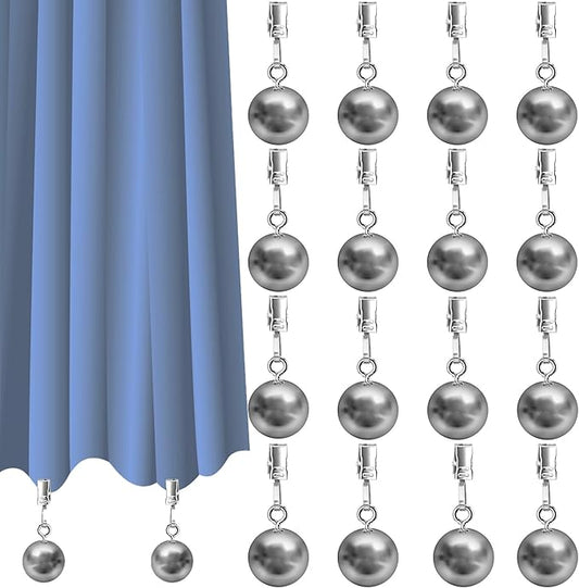 16 Pack Weights for Outdoor Curtains - Stainless Steel Clip Down Weights for Pergola, Patio, Gazebo, Cabana - Garden Flag, Shower Curtain, Tablecloth Drapery