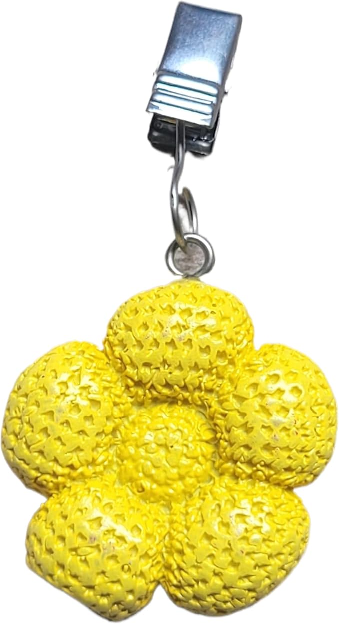 TwoFish Home Set of 4 Yellow Sunflower Resin Tablecloth Weights Clips Yellow Sunflower Handicraft Tablecloth Clamps Pack of 4