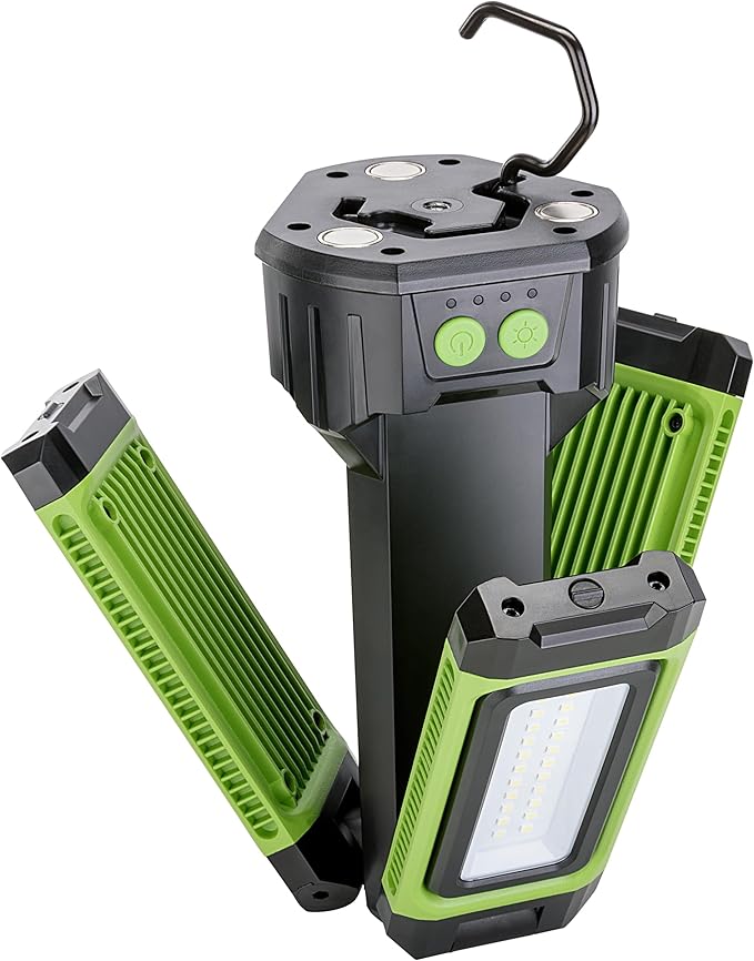 PowerSmith 4500 Lumen Rechargeable Cordless Work Light with Stand, LED Camping Light 72" Tall (PWLR045T)