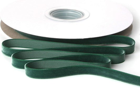 Ribbli Polyester Forest Green Velvet Ribbon,3/8 Inches,10-Yard Spool,Use for Choker,Gift Wrapping,Floral Bouquets, Boutonnieres