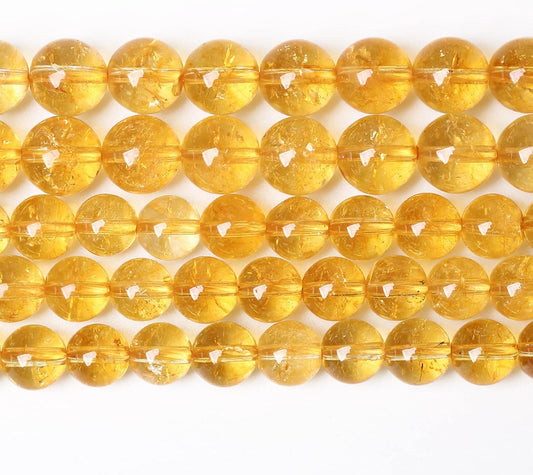 4mm 90Pcs Natural Citrine Beads for Jewelry Making Gemstone Round Loose Beads DIY Bracelet Necklace (Citrine, 4mm)