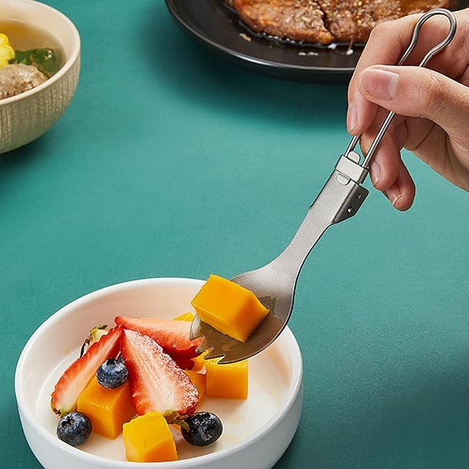 Folding Metal Camping Cutlery Set Portable Outdoor Picnics Cutlery Tableware Travel Utensils Fork Spoon Chopsticks