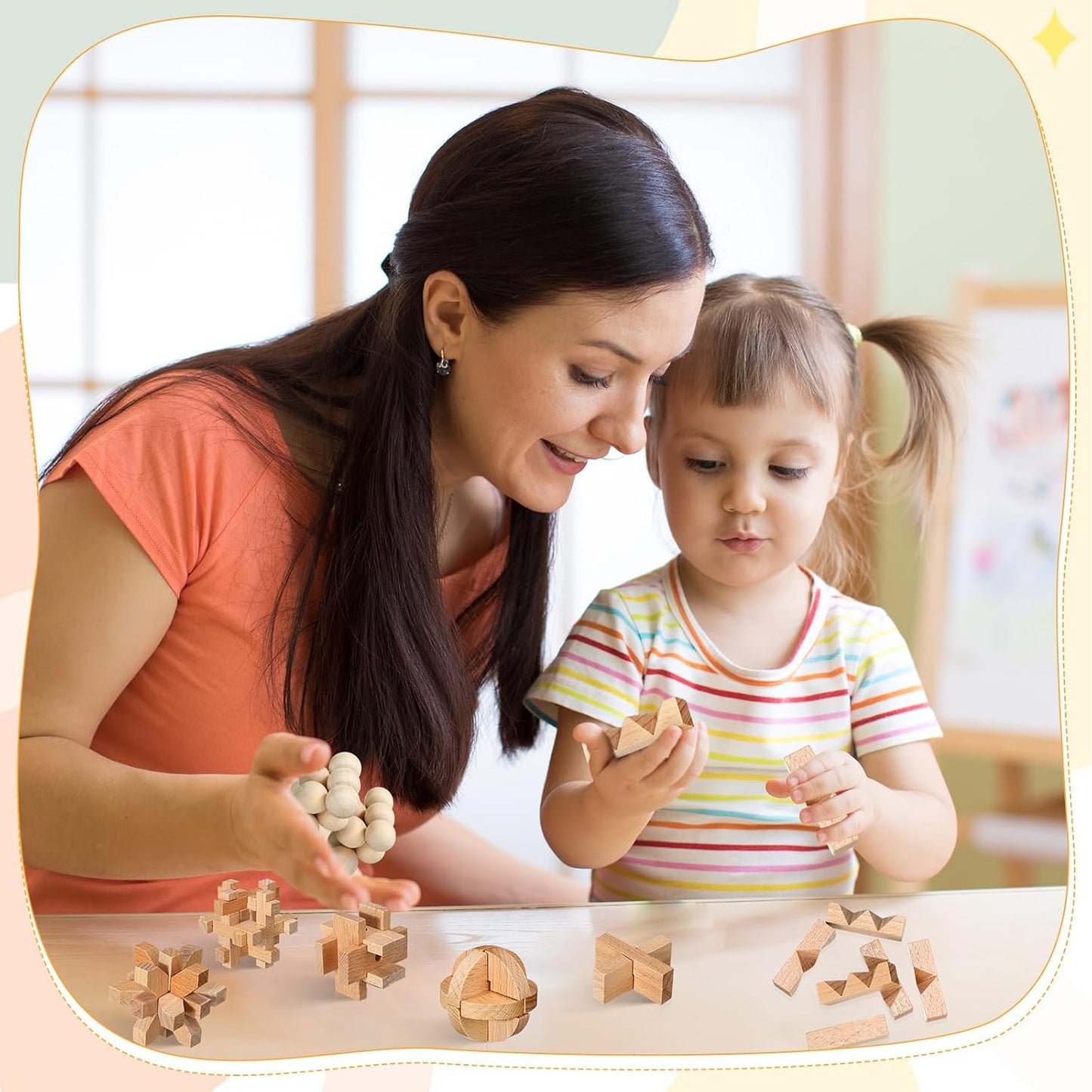 Suzile 20 Pcs Wooden Brain Teaser Puzzles Small 3D Wooden Puzzles Wood Block Puzzle Logic Box Lock Mind IQ Test Removing Assembling for Adults