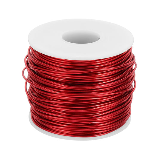 MECCANIXITY 15 Gauge Anodized Aluminum Craft Wire Bendable Bonsai Training Wire 223 Feet 1.5mm for Sculpting Crafts Wreath Floral Beading Jewelry Making, Red