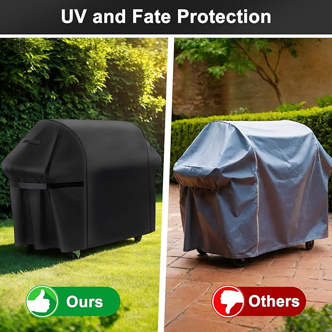 LBTING Grill Cover, 75-inch Heavy Duty 300D Oxford Waterproof Windproof UV Resistant BBQ Gas Grill Cover for Outdoor Barbecue Fit Most Brands Weber, Brinkmann, Char Broil, Holland