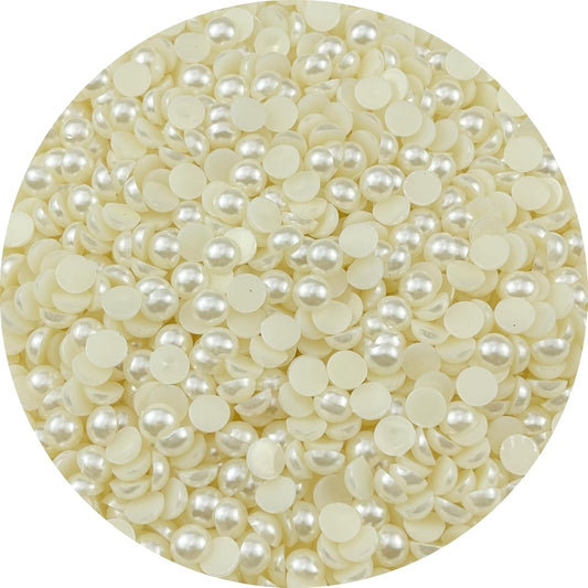 1200pcs 8mm Half Pearls for Crafts Flatback Round Half Pearl Beads for Jewelry Making Nail Art Scrapbook Craft Wedding Dress Decoration(Ivory White)