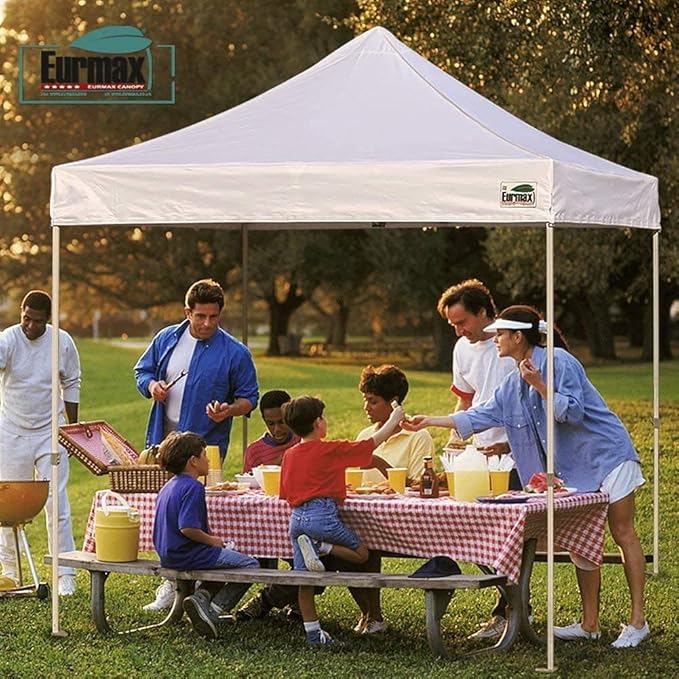 Eurmax USA Pop Up Canopy Top Gazebo Tent Cover Replacement Top Only,Bonus 4PC Pack Weight Bag (10x15, Black)