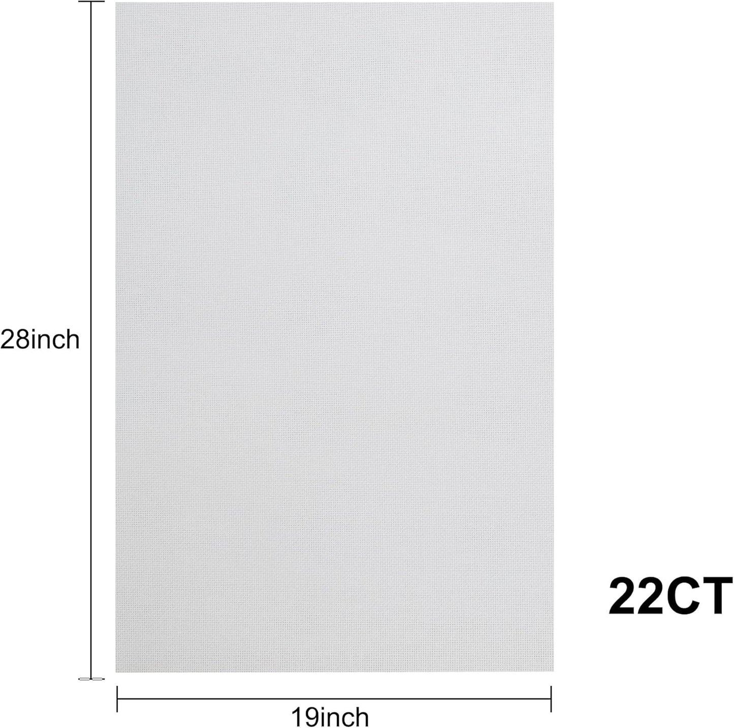 Aida Cloth 22 Count Cross Stitch Fabric,19×28inch (22CT,White)